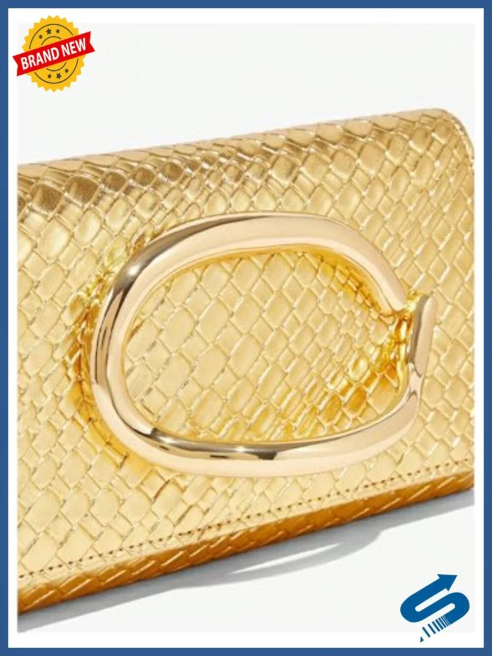 PU Leather Evening Clutch Purse with Chain Strap